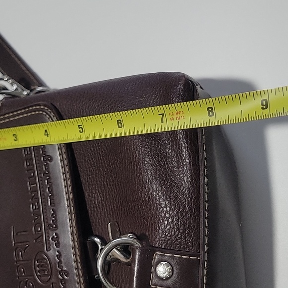 Vintage Esprit Dark Brown Leather Shoulder Crossbody Bag - Picture 10 of 13